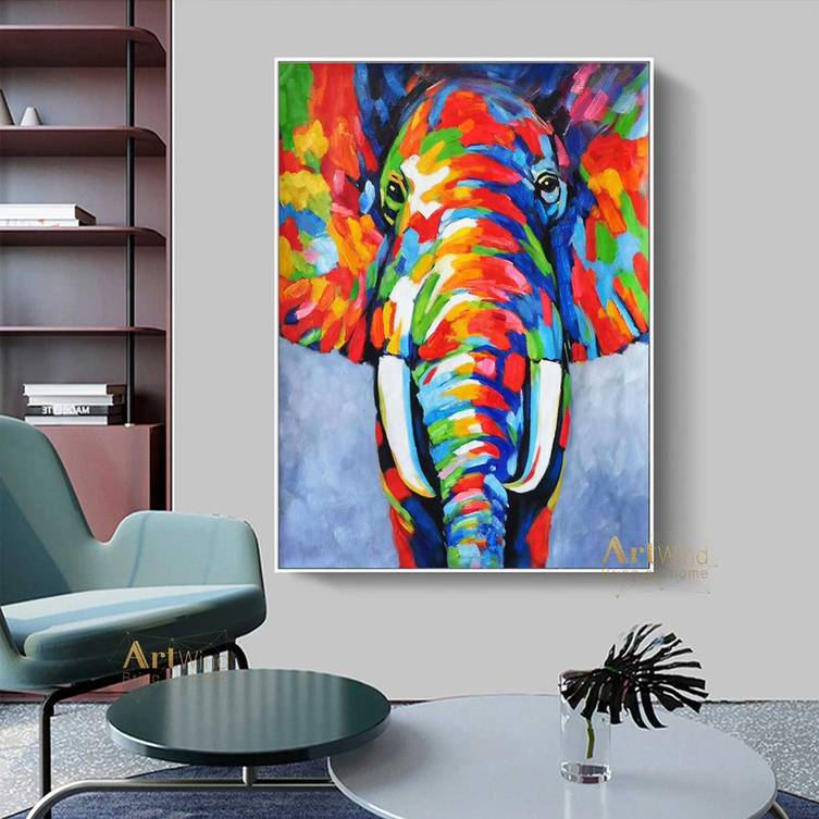 Colorful Original Modern Room Abstract Canvas Artwork XDX5J